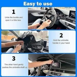 Car Window Sunshade Cover Foldable UV Block Car Front Umbrella