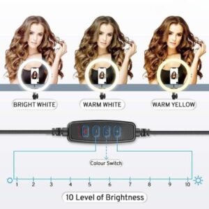 Ring Light with Tripod Stand DRL 12C Professional 10-Inch LED
