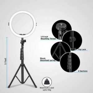 Ring Light with Tripod Stand DRL 12C Professional 10-Inch LED