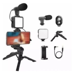 AY-49 Video Making Kit, Vlogging Kit with Tripod, LED Light