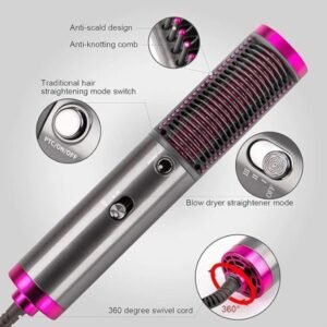 Hair Dryer & Straightener,Comb Hot Air Brush 3 In 1 Multi-Functional