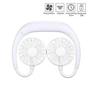 Neck Fan Portable Hand Free, Hanging Double Headed