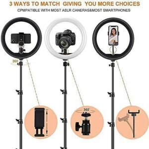 LED Ring Light 12 Inch Selfie, Phone Holder, 7 Feet Long Stand