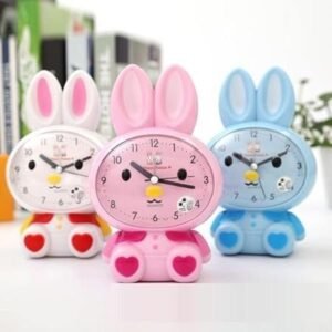 Alarm Table Clock, Twin Bell Cute Rabbit for Kids