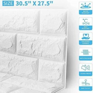 3D White Brick Wallpaper for Wall PE Foam Wall Stickers