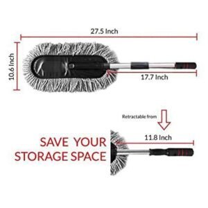 Car Duster Removable Telescopic Wax Drag Nano Fiber