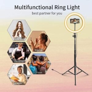 LED Ring Light 12 Inch Selfie, Phone Holder, 7 Feet Long Stand
