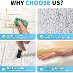 3D White Brick Wallpaper for Wall PE Foam Wall Stickers