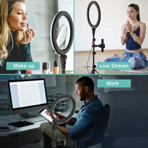 LED Ring Light 12 Inch Selfie, Phone Holder, 7 Feet Long Stand