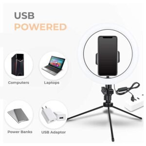 LED Ring Light with 3 Color Modes Dimmable Lighting