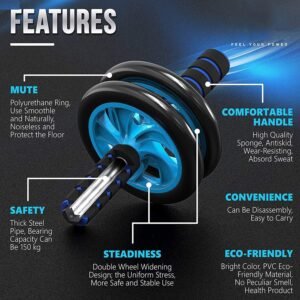 Wide Ab Roller Wheel for Abs Workouts/Home Gym Abdominal
