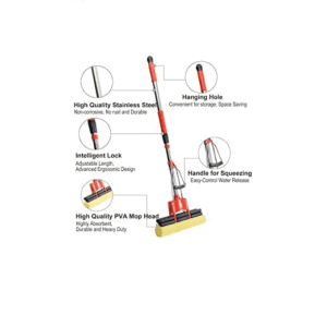 Floor Cleaning Squeeze Mop with Adjustable Telescopic Handle