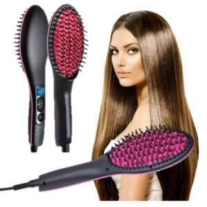 Ceramic Straight Electronic Hair Straightener with Brush
