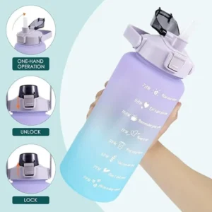 Motivational Water Bottle with Time & Capacity Marker, Set Of 3