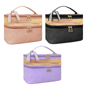 Double Layer Makeup Bag Large Capacity Toiletry Holder Handbag