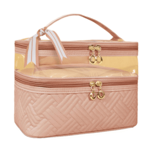Double Layer Makeup Bag Large Capacity Toiletry Holder Handbag